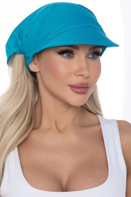 Косынка с козырьком на резинке (синяя) ККР10 - Lt collection фото 4