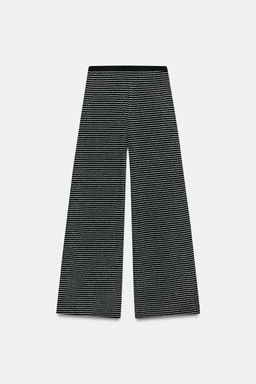 PANTAL?N BOUCL? RAYAS / Negro / Crudo - Zara фото 8