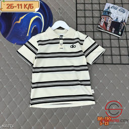 Футболка-поло в полоску