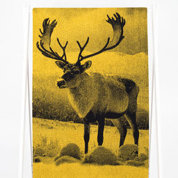 Полотенце махровое 6с102.411ж1 Фото-олень(т.желтый) 67х150см