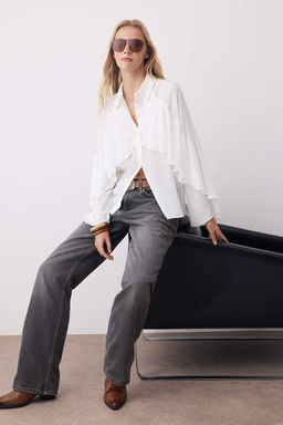 Beyaz Volan Detayl? Boho Dokuma Gomlek TWOAW26GO00021 - Trendyolmilla фото 2