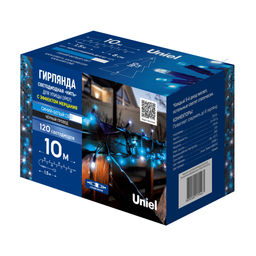 ULD-S1000-120/TBK BLUE-WHITE IP67 Гирлянда светодиодная с эффектом мерцания, 10м. Соединяемая. 120 светодиодов. Синий и белый свет. Провод черный. ТМ Uniel - Volpe фото 18
