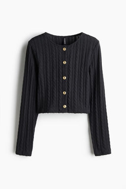Cardigan en punto efecto trenzado - H&m фото 7