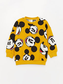 Bisiklet Yaka Mickey Mouse Bask?l? Erkek Bebek Pantolon ve Sweatshirt Tak?m 2li - Waikiki фото 2