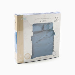 Постельное бельё евро «Этель», модал, синее