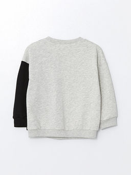 Bisiklet Yaka Be?ikta? Bask?l? Erkek Bebek Sweatshirt ve E?ofman Alt 2li Tak?m - Waikiki фото 3