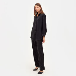 Костюм женский: рубашка, брюки, MINAKU: Silk pleasure, размер 44, чёрный