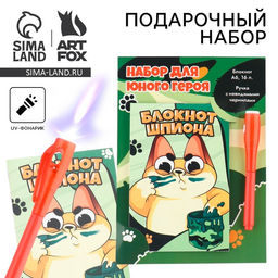 Подарочный набор «Кот», ручка с невидимыми чернилами, блокнот А6, 16 л.