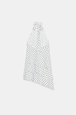 VESTIDO HALTER LUNARES / Blanco / Negro - Zara фото 8