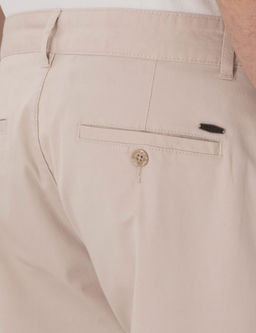 Bej Regular Fit Basic Kanvas Pantolon