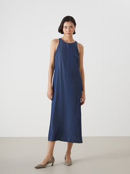 Bisiklet Yaka Kad?n Jean Elbise