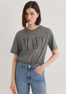 Mavi Logo Bask?l? Gri Tisort  фото 3