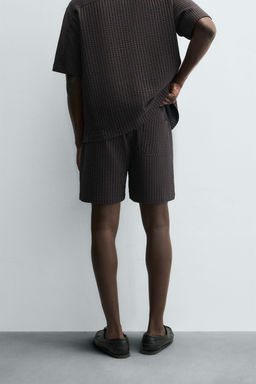 SEERSUCKER STRIPE COMFORT BERMUDA SHORTS - Zara фото 3