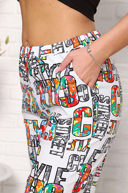 Шорты удлиненные с карманами (00968, буквы на белом) - Плиона фото 17