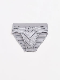 DIWARI PREMIUM MSL 1573 Хлопковые трусы-cлипы в полоску grey