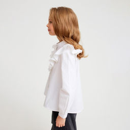 Блузка для девочки MINAKU: Cotton collection, белая, рост 122 см