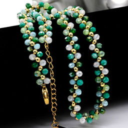 Чокер плетеный из циркона шарик 3мм цвет бордовый, 36см - Радуга камня фото 6