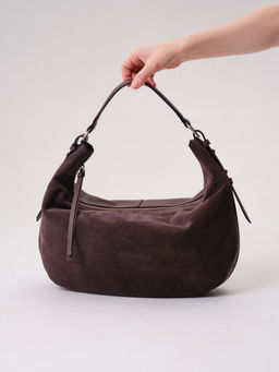 Сумка замшевая багет Azaro 30861 коричневый торф