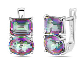 Серьги, мистик кварц, Авангард