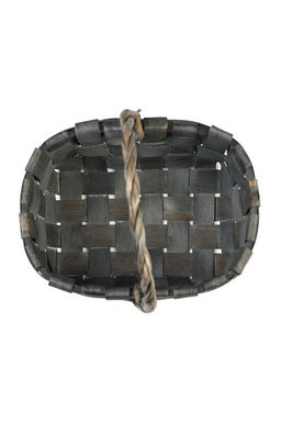 Корзина плетёная для хранения, 22×15×12 см, ручка h=12 см, ива, серая