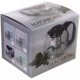 Чайник заварочный стеклянный 1200 мл с металлическим ситом Селфи,микс