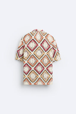 GEOMETRIC CROCHET SHIRT - Zara фото 7
