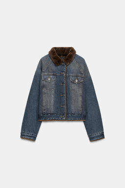 DENIM JACKET WITH FAUX FUR ZW COLLECTION