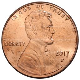 1 цент 2017 года Р США