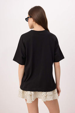 Tas Nak?sl?/Islemeli Oversize/Genis Kal?p %100 Pamuk Orme T-Shirt TWOSS26TS00165 - Trendyolmilla фото 8