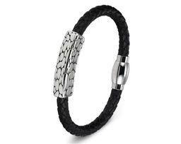 Браслет из кожи и стали, ALB50