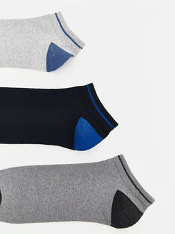 Renk Bloklu Erkek Patik ?orap 3l?