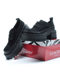 03-C1806-3 BLACK Полуботинки женские (натуральная замша)