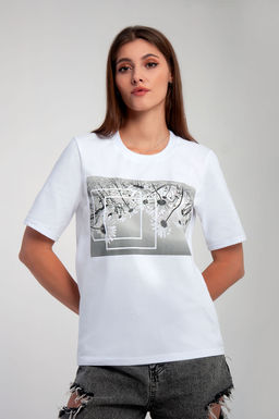 Арт. 3199 Футболка женская 44-52 (5 шт) Цвет:белый - Калинка фото 7