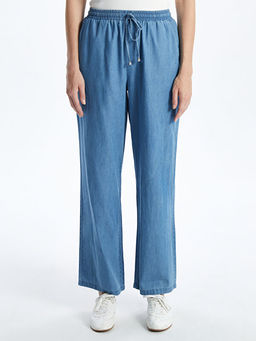 Beli Lastikli Loose Fit Kad?n Jean Pantolon
