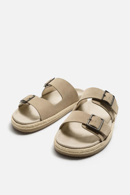 DOUBLE STRAP LEATHER SANDALS - Zara фото 4
