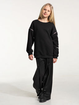 Черный свитшот для девочки, модель 1612 - Mooriposh фото 8
