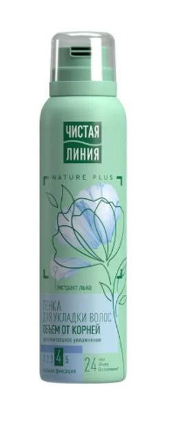 ЧИСТ.ЛИНИЯ д/укл.волос пенка 150мл Объем от корней