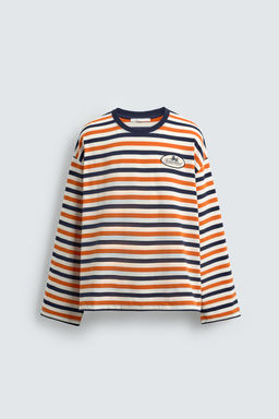 CAMISETA JACQUARD RAYAS PARCHE / rayas