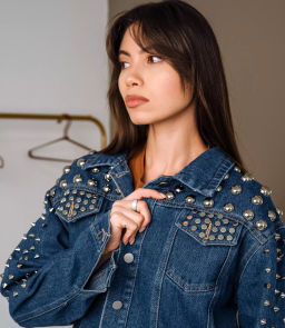 Джинсовая куртка #КТ118 (5), синий