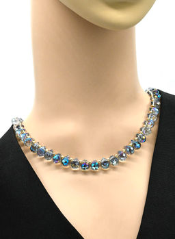 Бусы из циркона капля 10*8мм цв.синий, 38см