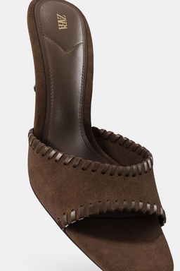 TOPSTITCHED HEEL MULES - Zara фото 9