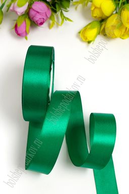 Лента атласная 2,5 см*25 ярд (SF-1357) зеленый №076