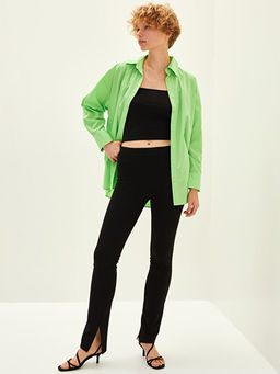 Kad?n Beli Lastikli Slim Fit D?z Pantolon