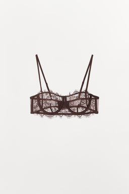 FLORAL EMBROIDERED LACE UNDERWIRED BRALETTE - Zara фото 4