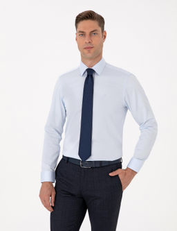 A__k Mavi Slim Fit Uzun Kollu Basic G_mlek