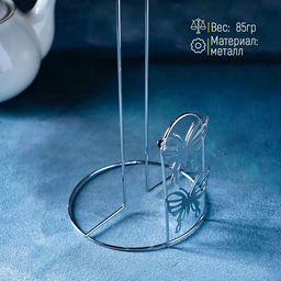 Держатель для бумажных полотенец Доляна «Бабочки», 13×13×27 см, хром