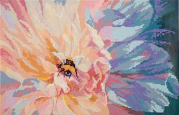 Кристальная (алмазная) мозаика ФРЕЯ ALVR-227 Шмель на пионе 40 х 25 см