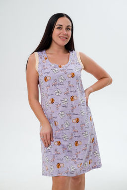 Ночная сорочка женская из кулирки Мария фламинго макси - Амадэль фото 2