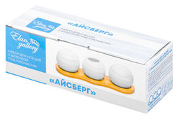 Вазочка под зубочистки + набор для специй 2 пр. 19,5*7*6 см 75 мл Айсберг волны на дер. подст. - Elan gallery фото 12