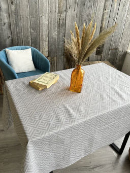 Скатерть из рогожки Ромбы серые 120х150 - Амавес-текстиль фото 9